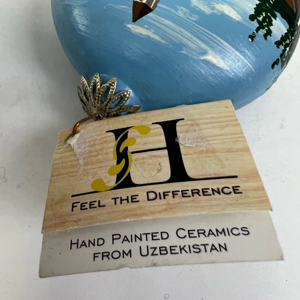H Feel the difference, Hand Painted Wisconsin Historic ornament with‎ tags